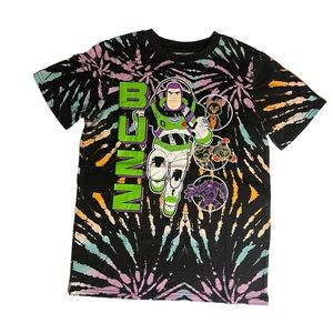 Disney Pixar Toy Story Buzz Lightyear Boys Large Tye Dye T-shirt short sleeve